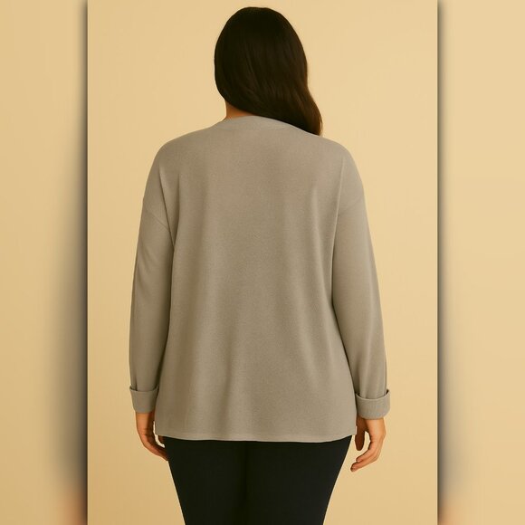 A215-B ✽ Lightweight Folded-Cuff Cardigan - Picture 2 of 4